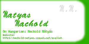 matyas machold business card