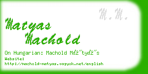 matyas machold business card